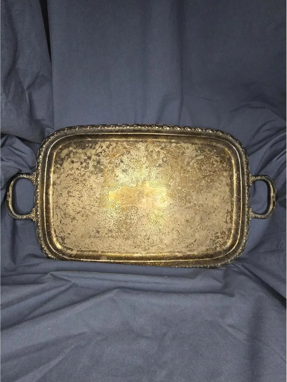 Oneida Silversmiths Georgian Scroll Silver Plated Serving Tray 18
